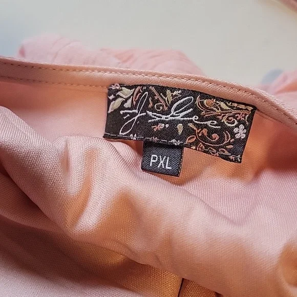 *Host Pick* Coral Peach V-Neck Balloon Sleeve Casual Mini Dress Sz Petite XL - Picture 10 of 10